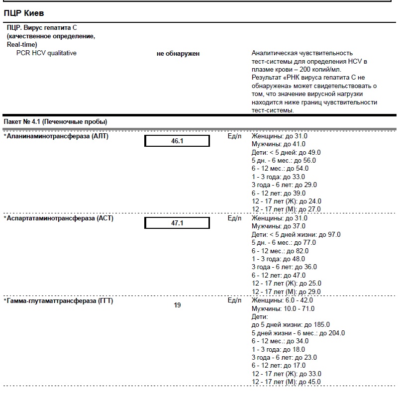 Качественный тест гепатит с