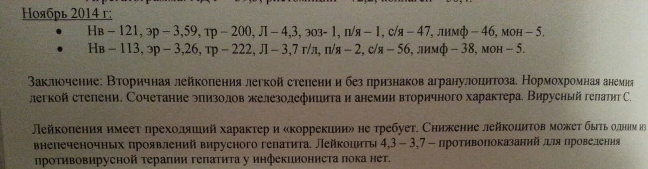 заключение гаматолога